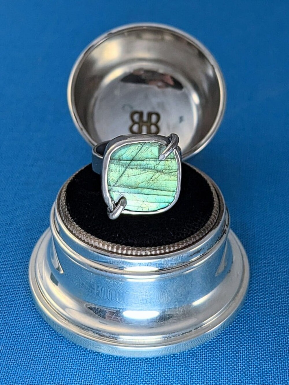 Size 7 Sterling Silver Labradorite Statement Ring